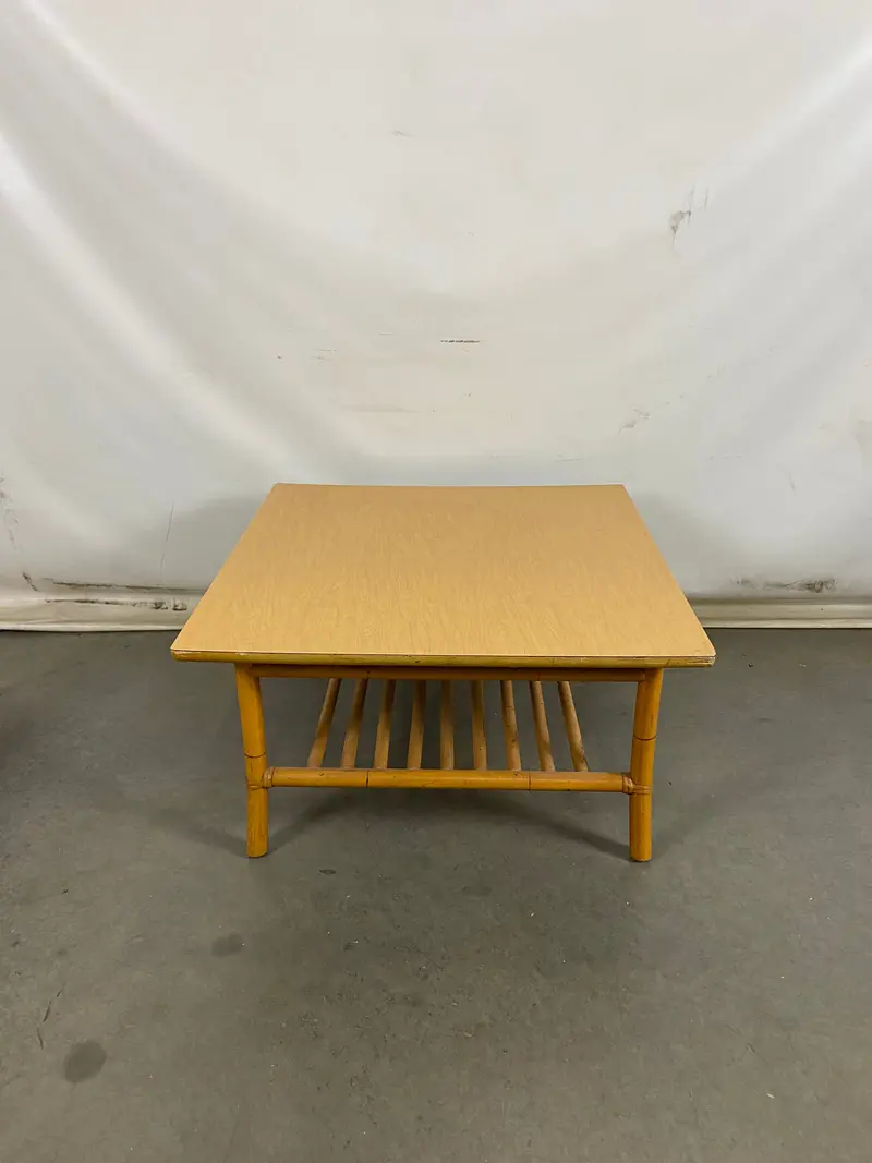 Large Natural Bamboo-Inspired Wooden Dining or Conference Table