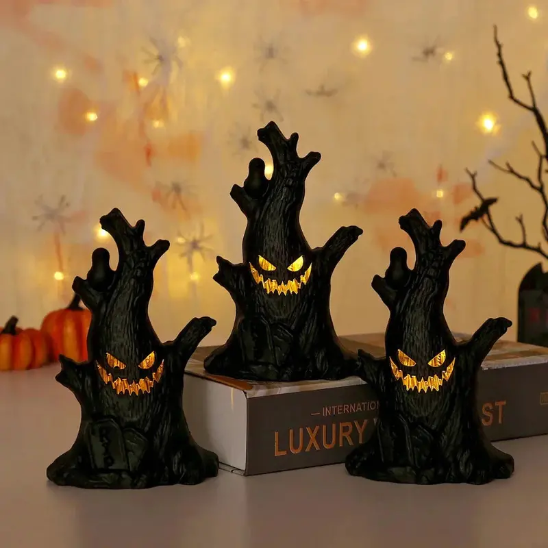 LED-Illuminated Ghost Tree Ornament for Spooky Seasonal Displays