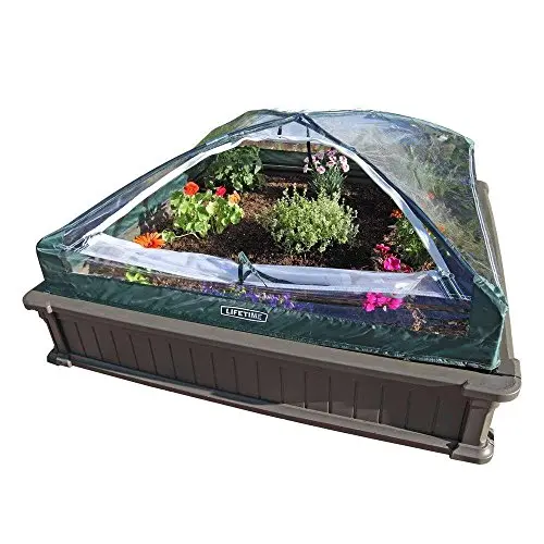 Lifetime 60053 Raised Garden Bed Kit – Includes Two Beds + Early Start Vinyl Enclosure for Season Extension