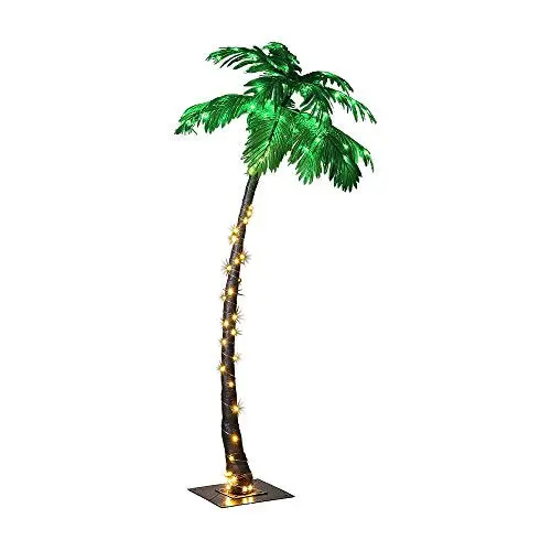 Lightshare Illuminated Palm Tree Decor – 7-Foot Tall Outdoor/Indoor Lighted Tropical Accent