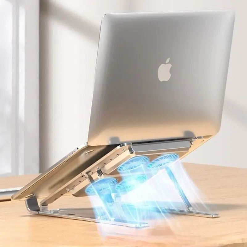 Lightweight Aluminum Laptop Stand with 4 Built-in Cooling Fans