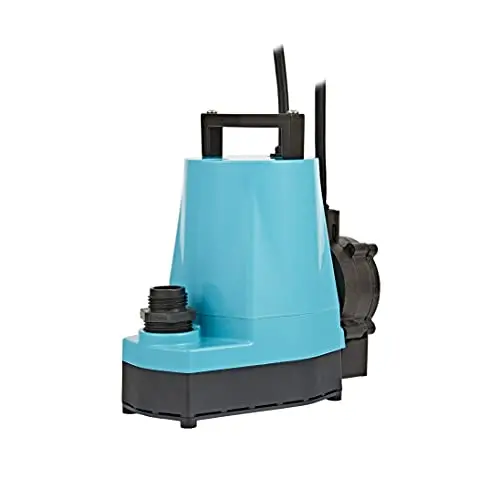Little Giant 5-ASP-LL Aluminum Utility Pump – 1/6 HP, 1200 GPH Auto-Start Submersible Pump with 18-Ft Cord (Blue)