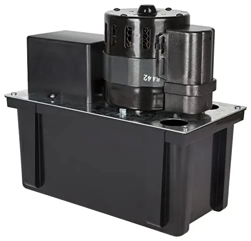 Little Giant VCL-45ULS Condensate Removal Pump – 1/5 HP, 450 GPH Auto-Shutoff Pump with 1-Gallon Tank & Safety Switch (Black)