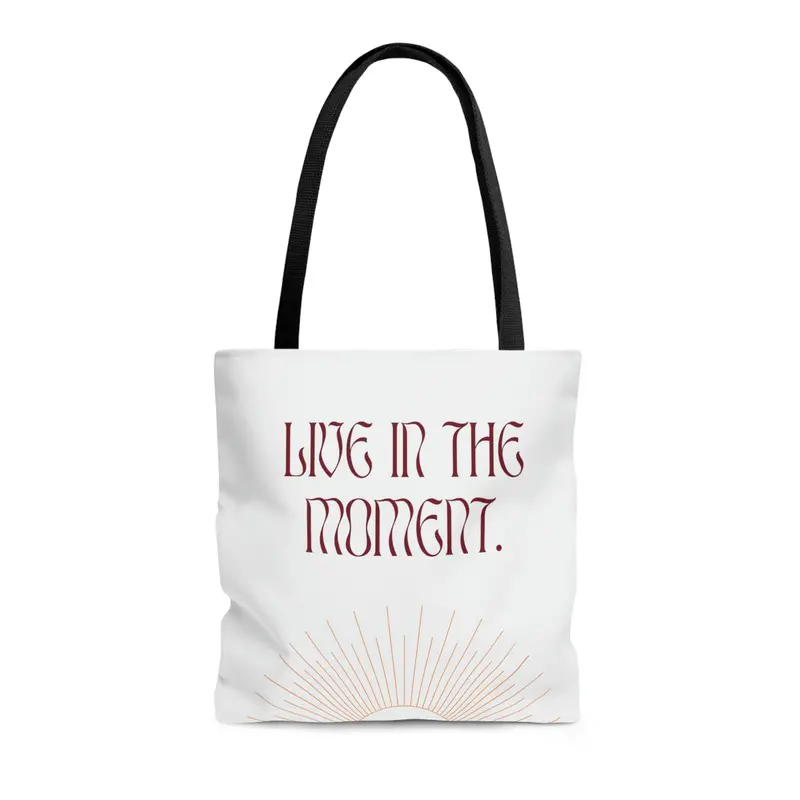 ‘Live In The Moment’ Beach Tote Bag – Medium Size