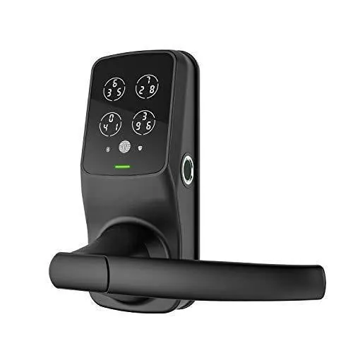 Lockly PGD628F Smart Fingerprint Door Lock – Touchscreen Keypad, Bluetooth & App Access, Auto-Lock, Matte Black Finish