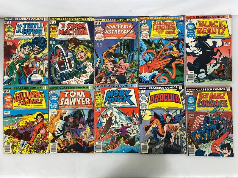 Lot of 36 Marvel Classics Comics – Issues from 1976–1977