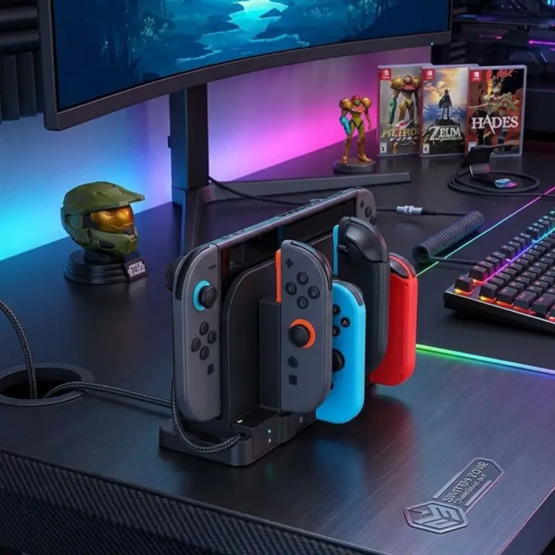 Magnetic Dual-Charging Dock for Nintendo Switch Controllers