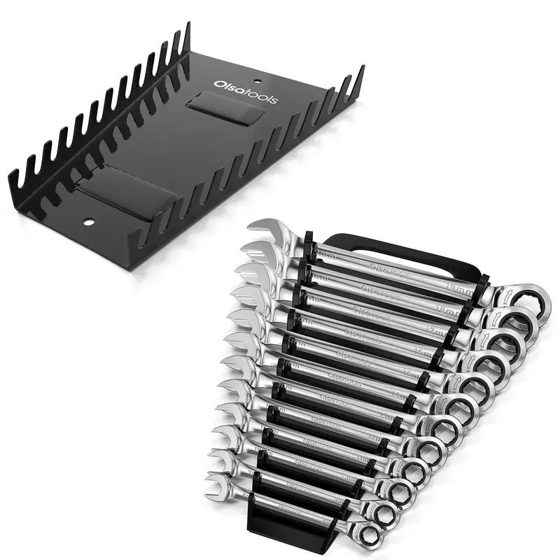 Magnetic Ratcheting Wrench Set with Organizer