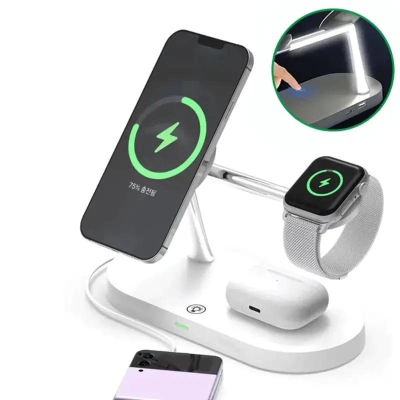 Magnetic Wireless Charging Station with Built-in Desk Lamp – iPhone Compatible