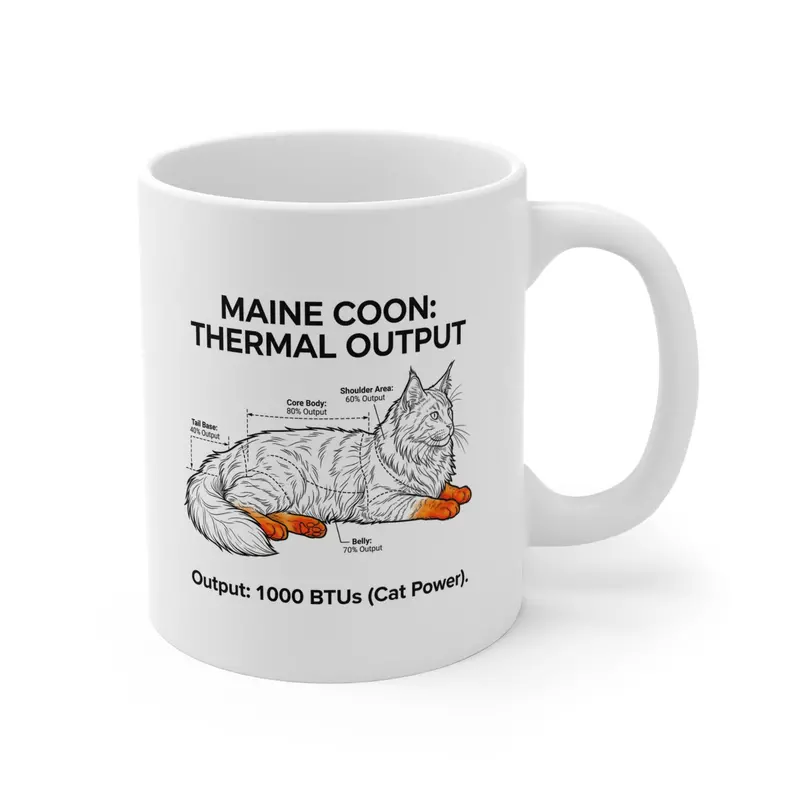 Maine Coon Thermal Output Visualization Mug