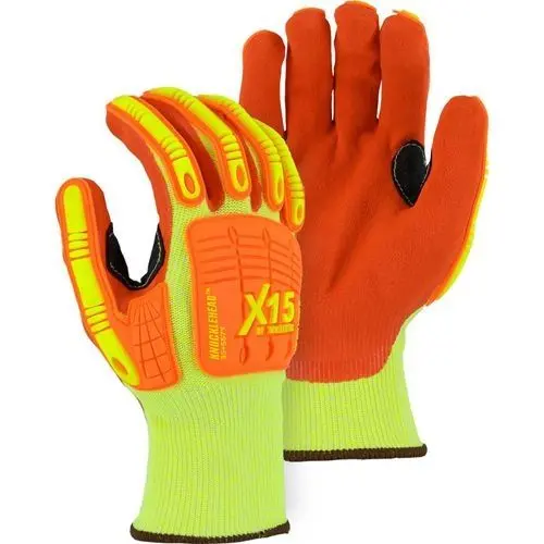 Majestic X-15 High-Visibility Impact Gloves – Ansi/Isea A6 Cut Protection (Model 35-557Y) 1