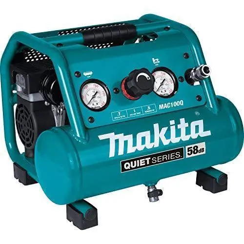 Makita MAC100Q Quiet Series 1-Gallon Oil-Free Electric Air Compressor – 1/2 HP Compact Model