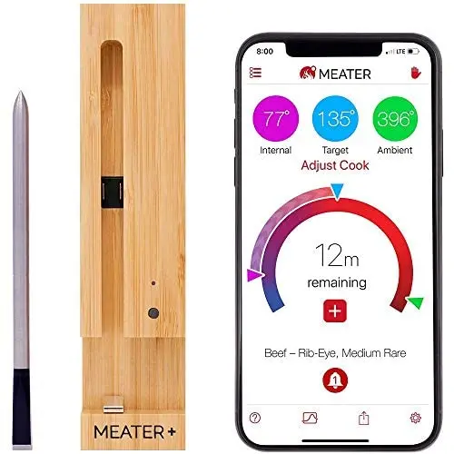 MEATER Plus Smart Meat Thermometer – Dual-Sensor Bluetooth Probe with 165ft Range for Oven, Grill, Smoker & Sous Vide