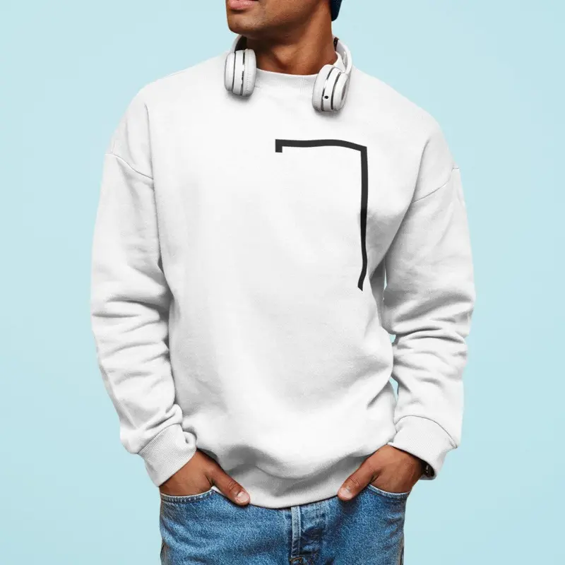 Men’s Asymmetrical Logo Crewneck Sweatshirt