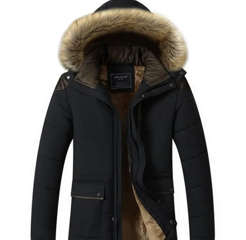 Men’s Black Winter Hooded Coat
