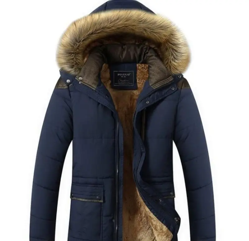 Men’s Blue Winter Hooded Coat