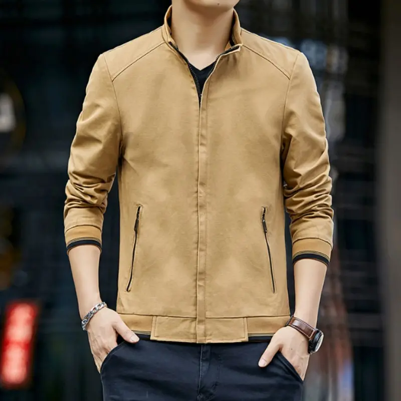 Men’s Casual Zip-Up Short Jacket – Lightweight Layering Piece