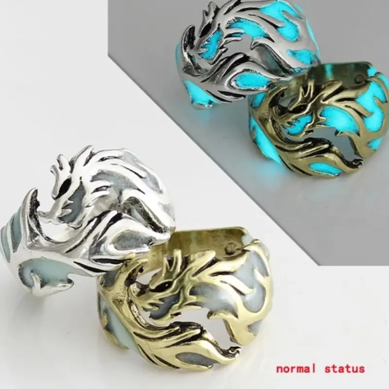 Men’s Glow-in-the-Dark Mythical Dragon Ring