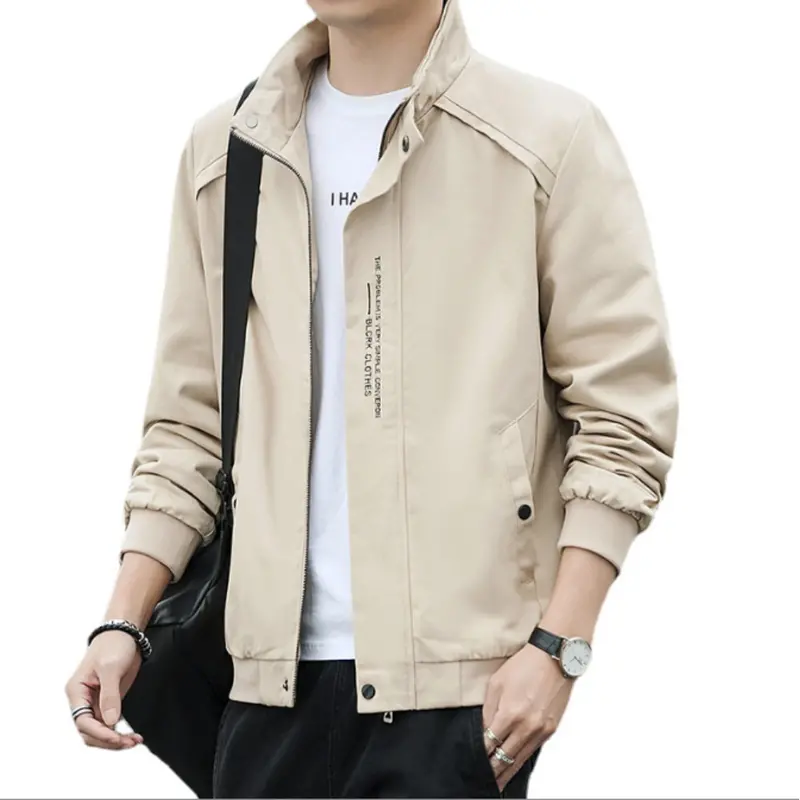 Men’s High-Neck Short Jacket – Modern Minimalist Style