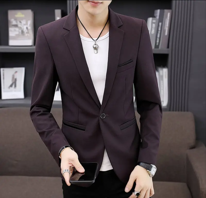 Men’s Minimalist Single-Button Smart Casual Blazer