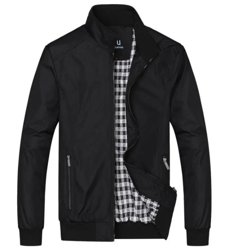 Men’s Minimalist Stand-Collar Zip-Up Jacket