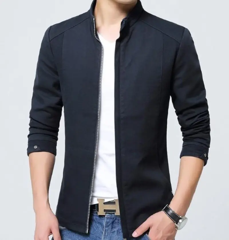 Men’s Modern Slim-Fit Zippered Jacket