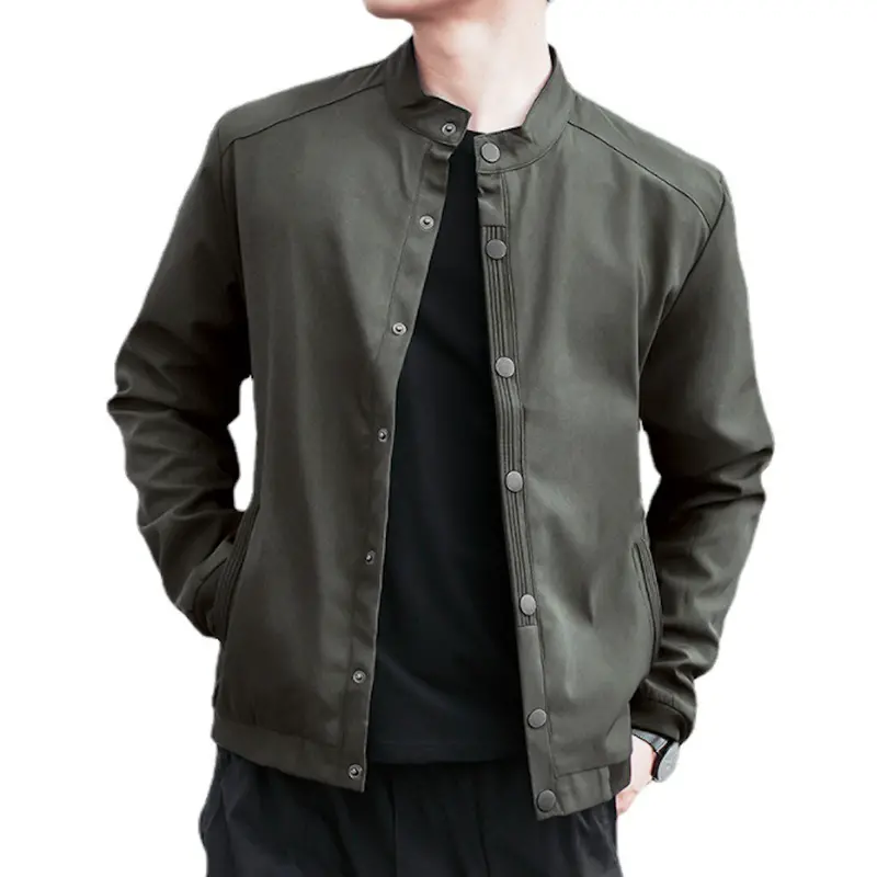 Men’s Stand-Up Collar Snap-Front Jacket