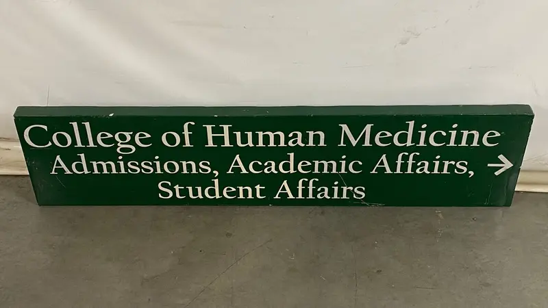 Michigan State University College of Human Medicine Wall Sign
