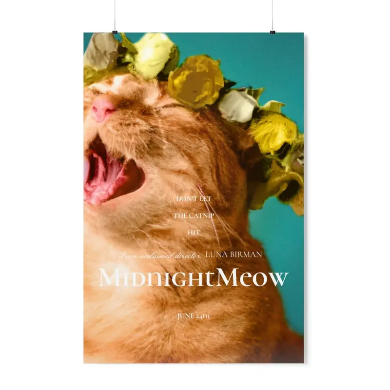 Midnight Meow – Cinematic Cat Movie Poster