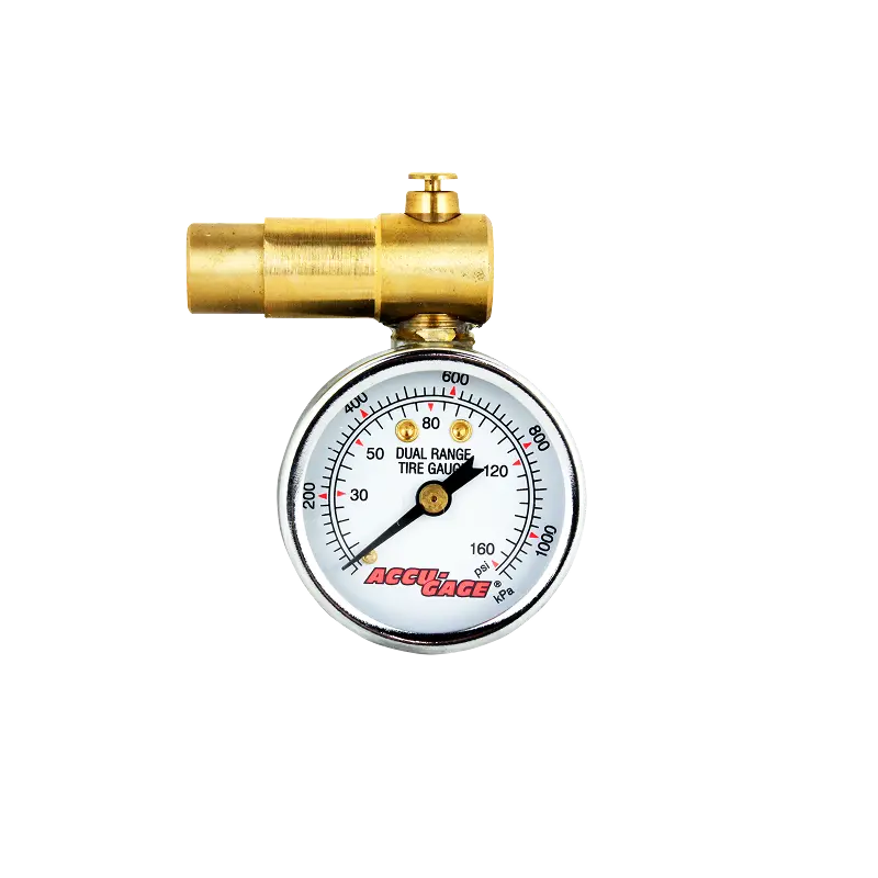 Milton ACCU-GAGE Schrader Valve Bike Tire Gauge with Bleed Function – 0–160 PSI, ANSI-Certified