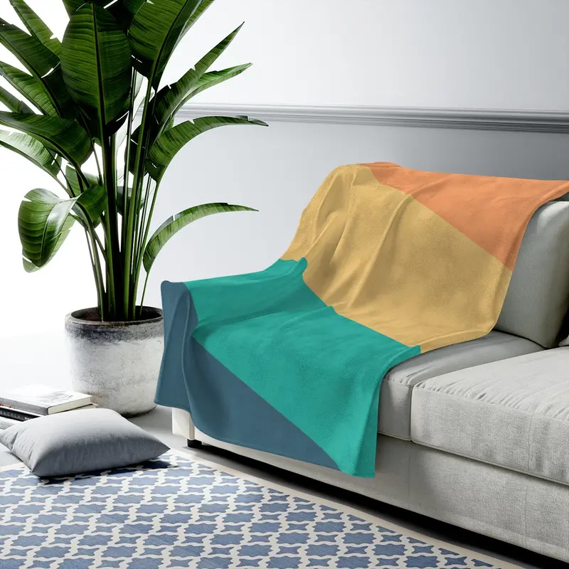 Modern Diagonal Stripe Plush Throw Blanket