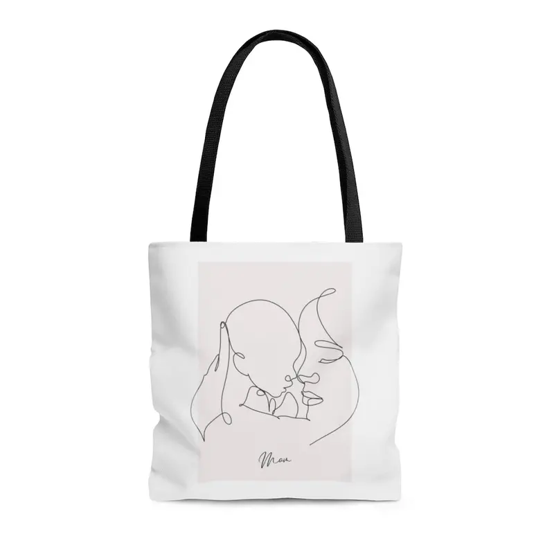 ‘Mom and I’ Medium Canvas Tote Bag – Bond-Themed Everyday Carrier