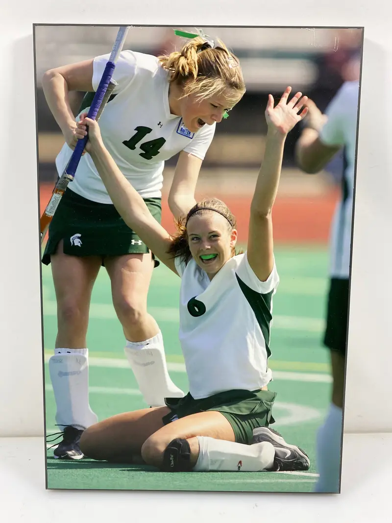 MSU Women’s Field Hockey Goal Celebration — Small-Sized Action Plaque
