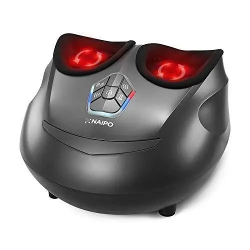 Naipo Shiatsu Foot Massager – Heated Electric Machine with Air Compression & Deep Kneading (Up to Men’s Size 12.5)