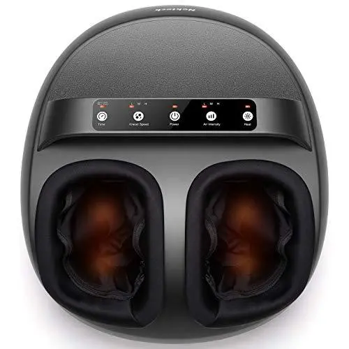 Nekteck Shiatsu Foot Massager with Heat – 6-Mode Kneading, Rolling, Air Compression & Warmth for Home or Office Use (Fits Up to Size 12)