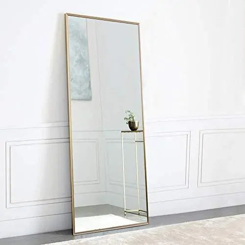 NeuType Full-Length Standing Floor Mirror – 65″x22″ Aluminum-Framed Rectangle Dressing Mirror with Wall-Mount Option