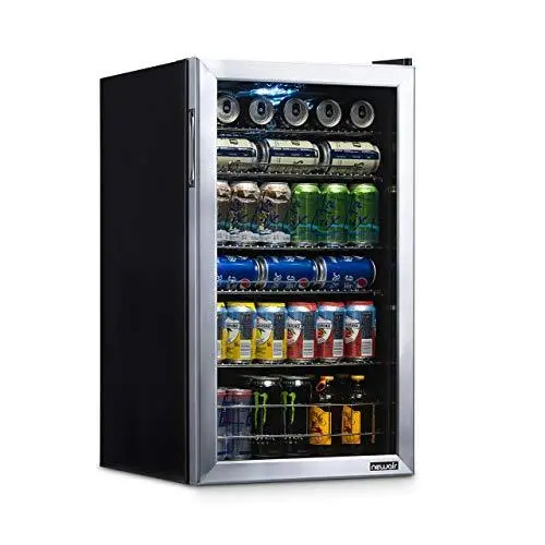 NewAir AB-1200 Stainless Steel Beverage Cooler – 126-Can Capacity, Right-Hinge Glass Door