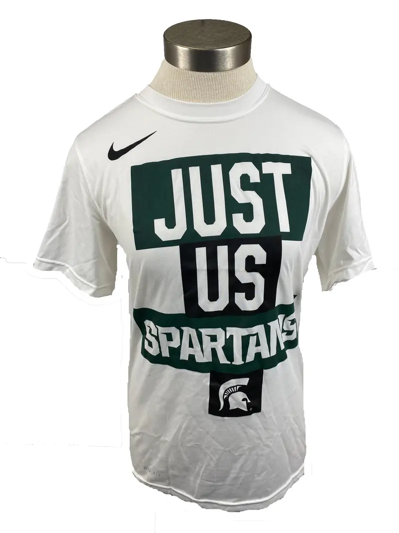 Nike Dri-FIT Unisex White T-Shirt – ‘Just Us Spartans’ Design, Size S, New