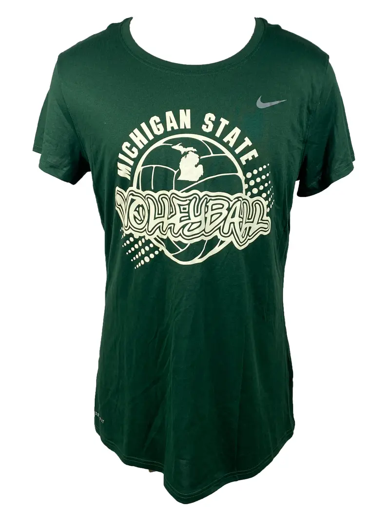 Nike Michigan State Volleyball T-Shirt – Women’s Size XL, Forest Green