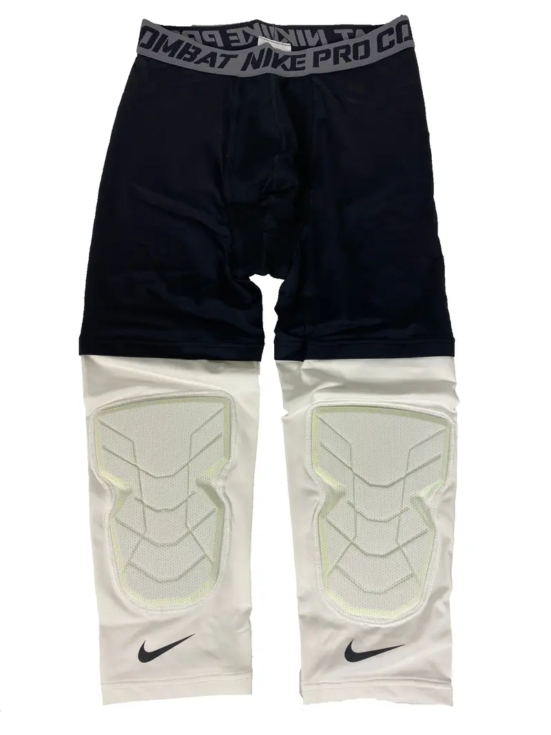 Nike Pro Compression Tights with Knee Pads – Black/White, Men’s 2XL-Tall (New)