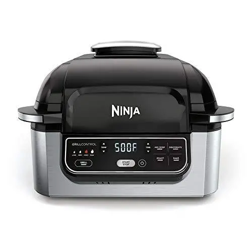 Ninja Foodi AG301 5-in-1 Indoor Grill & Air Fryer – Cyclonic Grilling, 4-Quart Capacity
