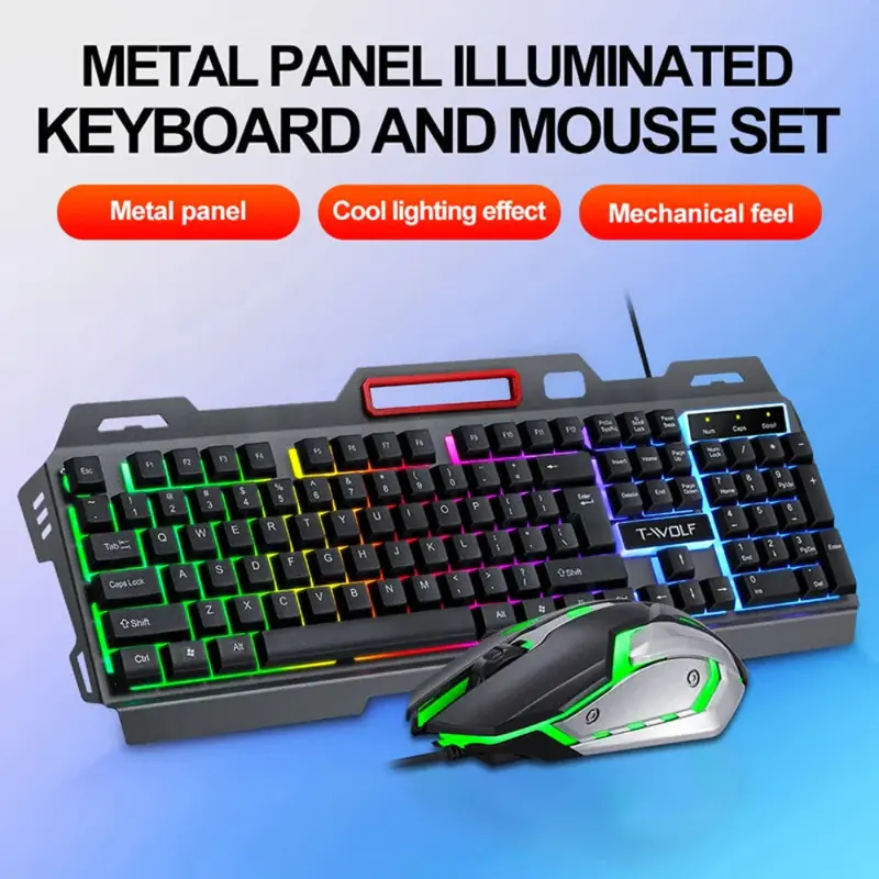 Ninja-Themed RGB Gaming Keyboard and Mouse Set – Wired Performance Bundle