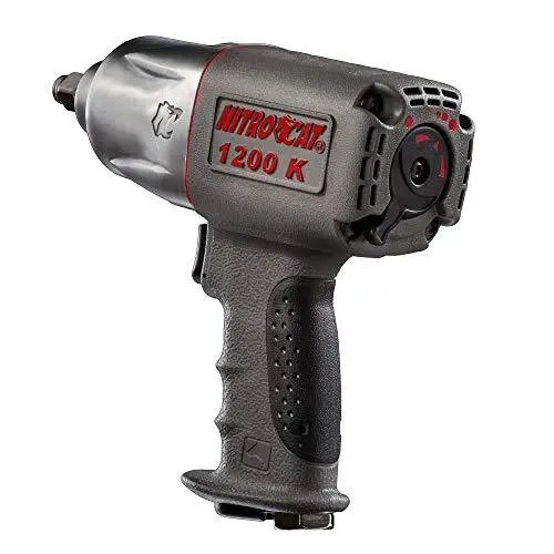 NitroCat 1200-K 1/2″ Kevlar-Reinforced Air Impact Wrench – Twin Clutch Mechanism for High Torque
