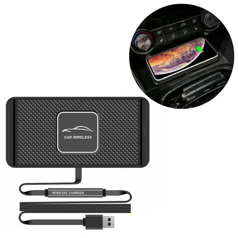 Non-Slip Wireless Car Charger Pad – Fast Qi-Certified Charging