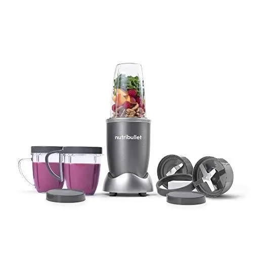 NutriBullet NBR-1201 Blender System – 12-Piece High-Speed 600W Kitchen Blender/Mixer Set in Gray