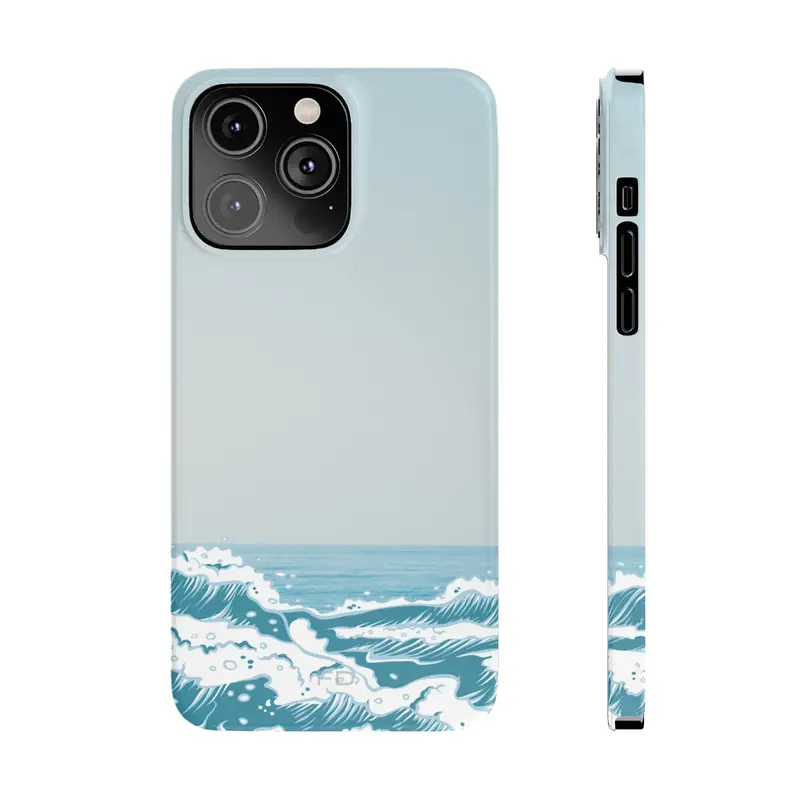 Ocean-Inspired ‘Making Waves’ Slim iPhone Case – Fluid Blue Aesthetic