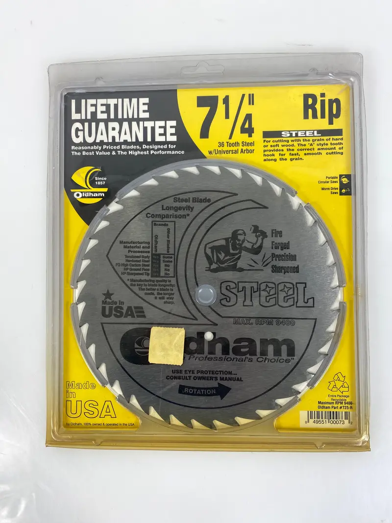 Oldham Rip-Tooth Steel Circular Saw Blade for Wood Cutting