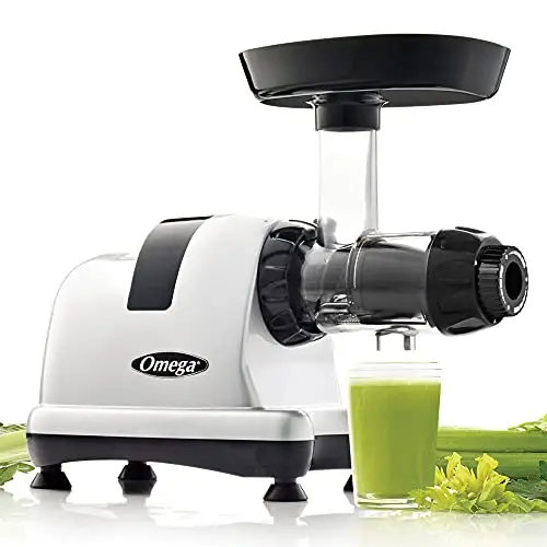Omega MM900HDS Medical-Grade Slow Masticating Juicer – High-Yield Celery Juicing, Adjustable Pressure Dial, 200W (Silver)