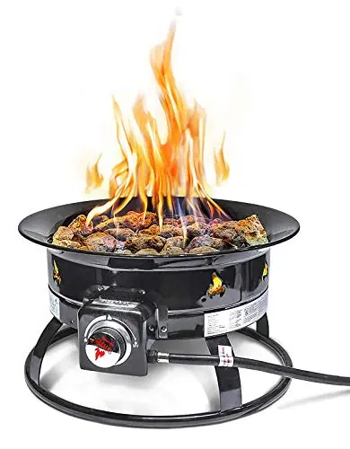 Outland Living Fire Pit Model 823 – Portable Propane-Powered Outdoor Fire Table in Matte Black Finish