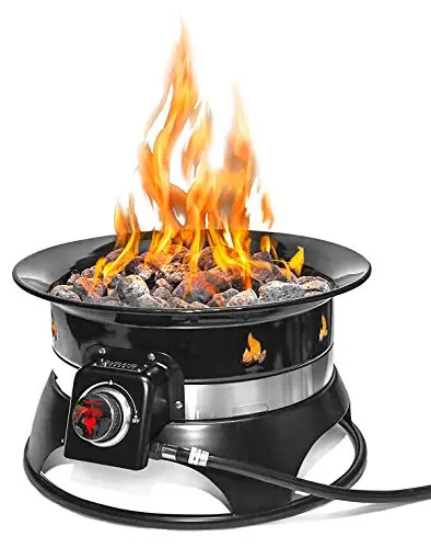 Outland Living Firebowl 870 Portable Propane Fire Pit – 19″ Diameter, 58,000 BTU, Carry Kit Included